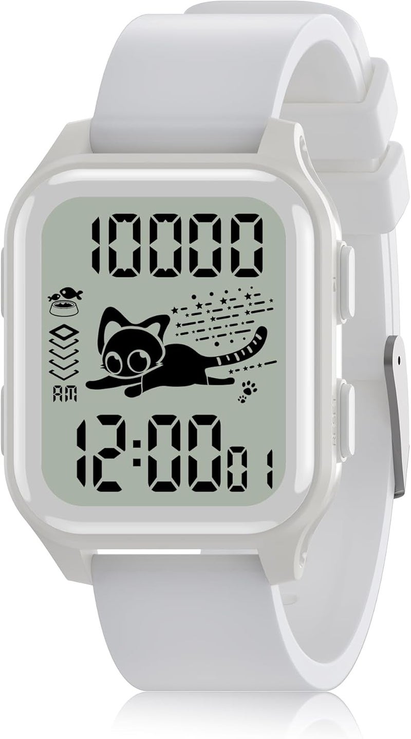 EZON T048 Digital Kids Watch for Teens Girls Boys,Sport Watch with Virtual Pet Cat Step Counter Stopwatch Pedometer Timer Alarm, No App Waterproof Fitness Tracker for Ages 7-18 - Image 1